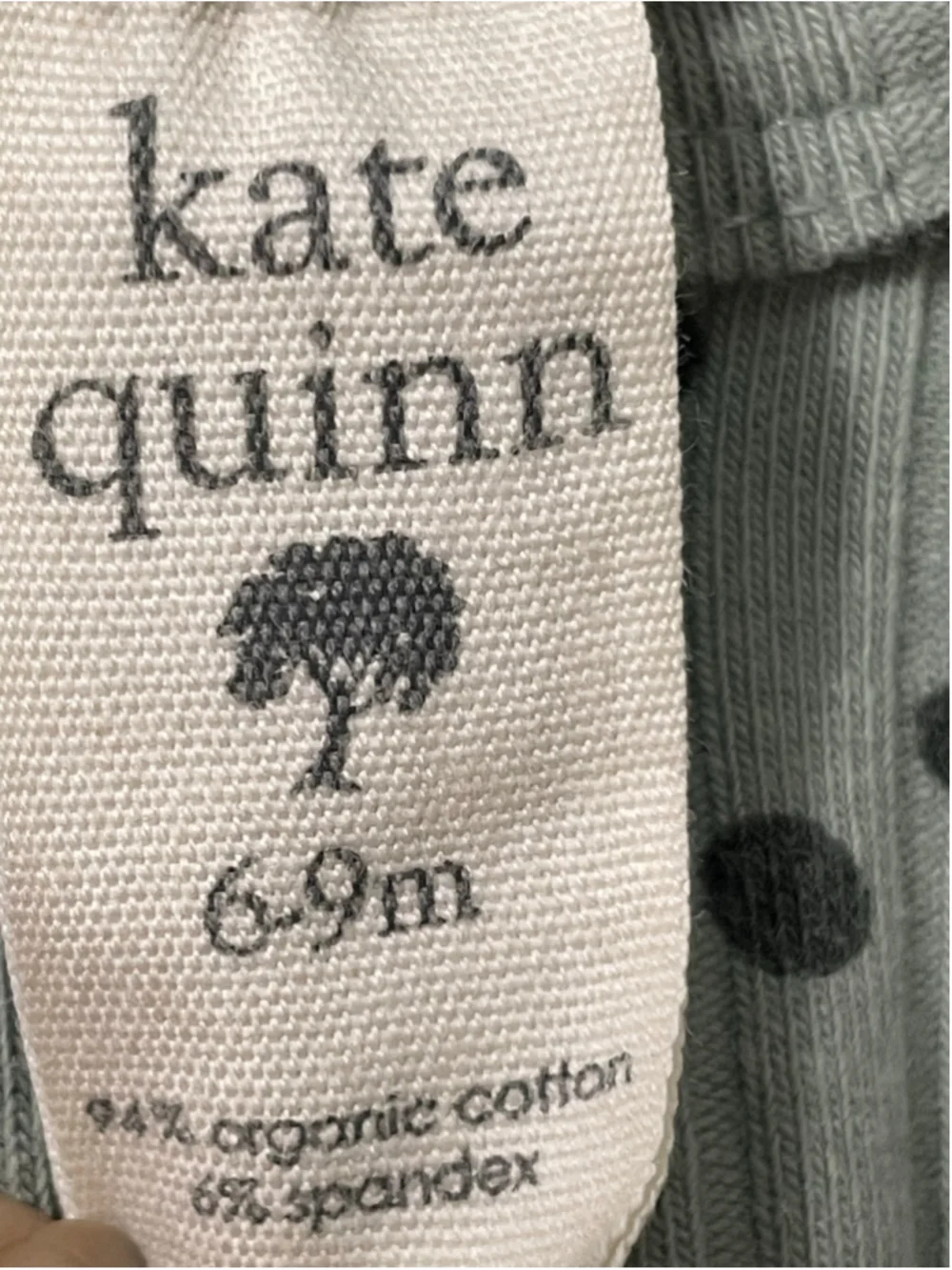 Kate Quinn Organic Cotton Ribbed 2 Way Zip Footie Sleeper Sage Polka Dot 6-9m
